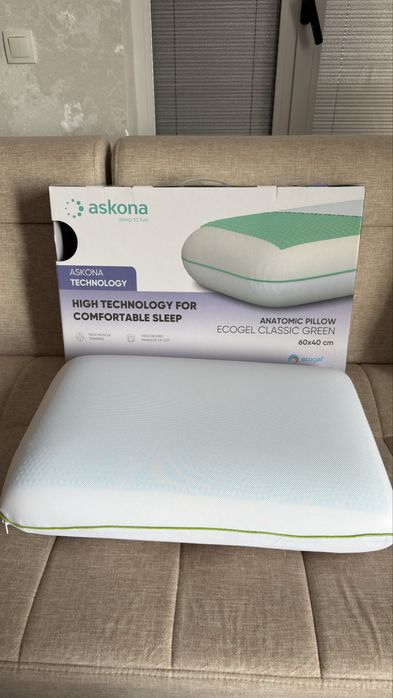 Ортопедическая Подушка Ecogel Classic Green 40x60 Askona