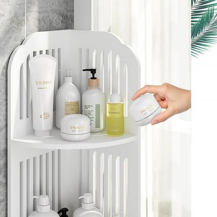 Водоустойчив Бял Ъглов Шкаф за Баня, Кухня или Хол - Елегантно и Практ