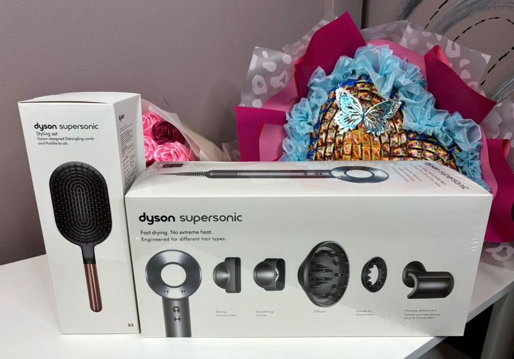 Dyson в новом цвете Prussian Ceramic Мощный в комплекте с насадками