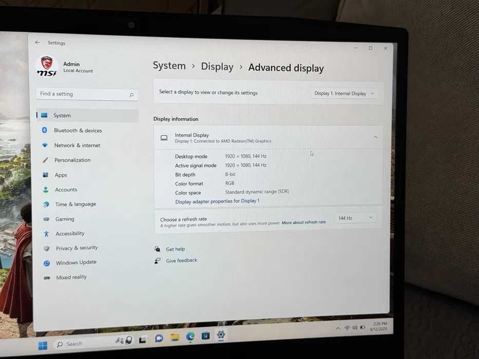 15,6’FHD IPS 144Hz/Ryzen 7-7735HS/RTX 4060/MSI Bravo/16GB DDR5/512GB