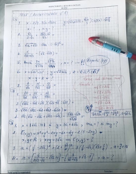 Matematică gimnaziu/ liceu/ orice nivel