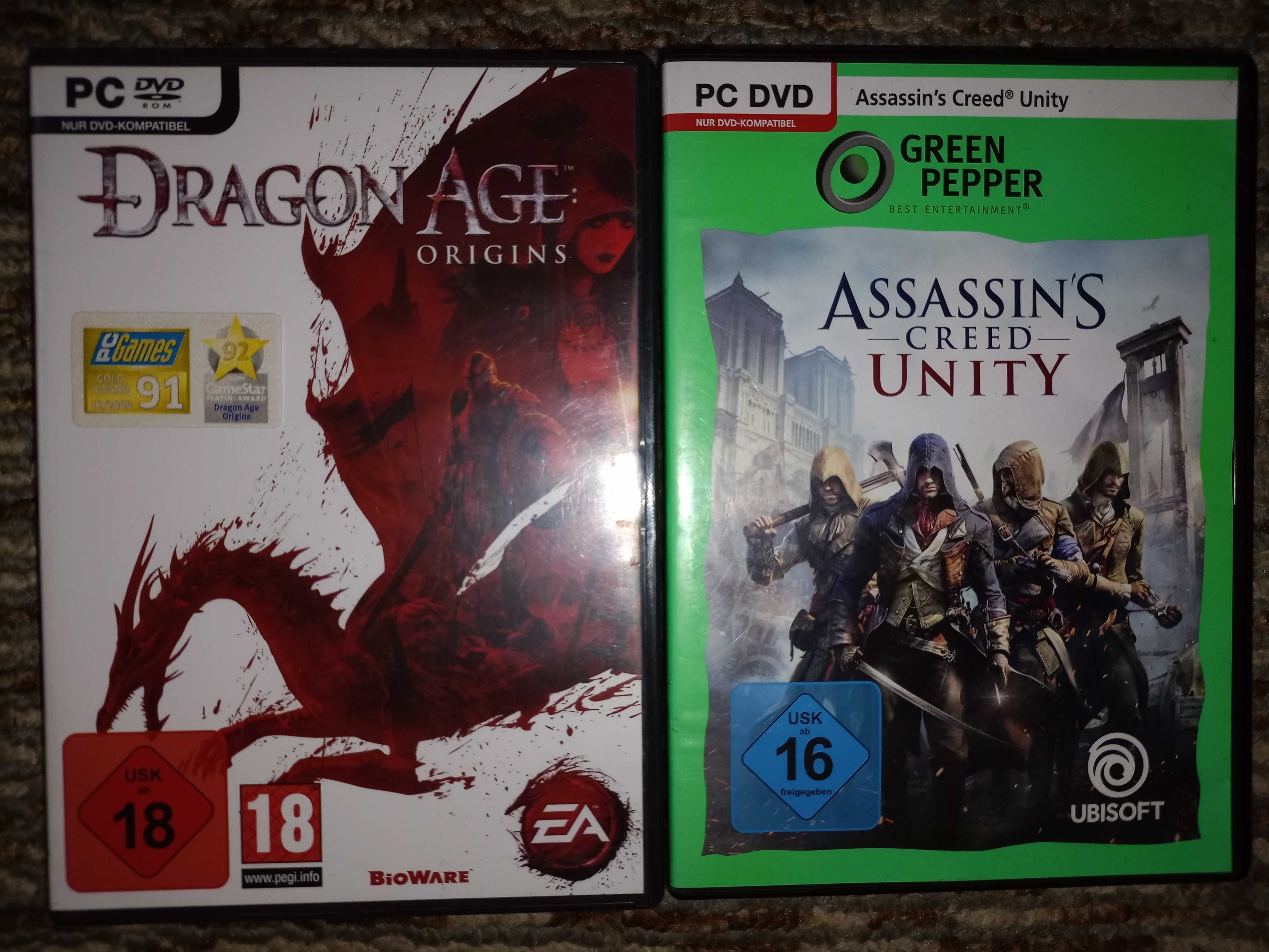 Игри за PC - Assassin's Creed - Unity, и Dragon Age - Origins.