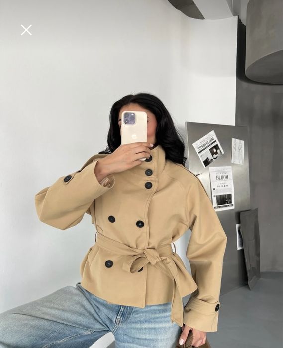 Stand collar trench coat
