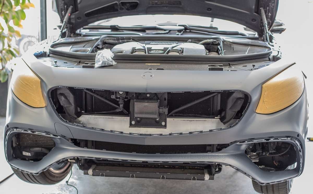 Пакет W217 C217 S63AMG броня дифузьор накрайници решетка Mercedes Face