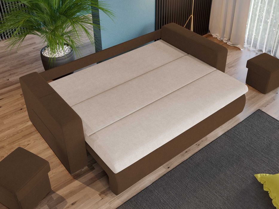 Canapea Extensibila Rita Crem / Maro