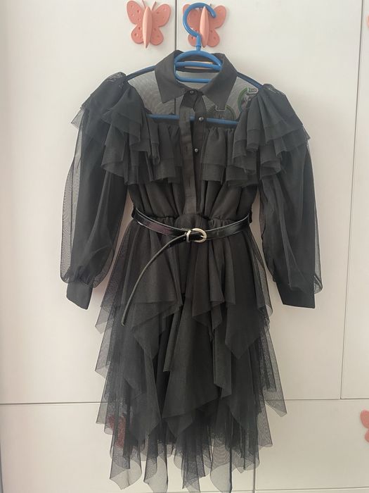 Детска рокля Уензди / Wednesday + подарък диадема за коса