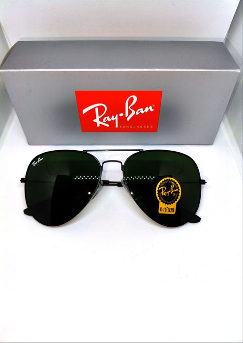 Ochelari de soare Ray Ban Aviator 3026 Black Frames - lentile de 62 mm