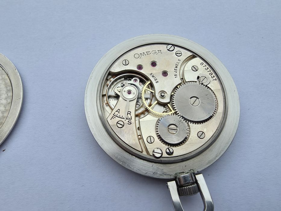 Ceas buzunar OMEGA, mecanic, carcasa otel, slim, stare buna