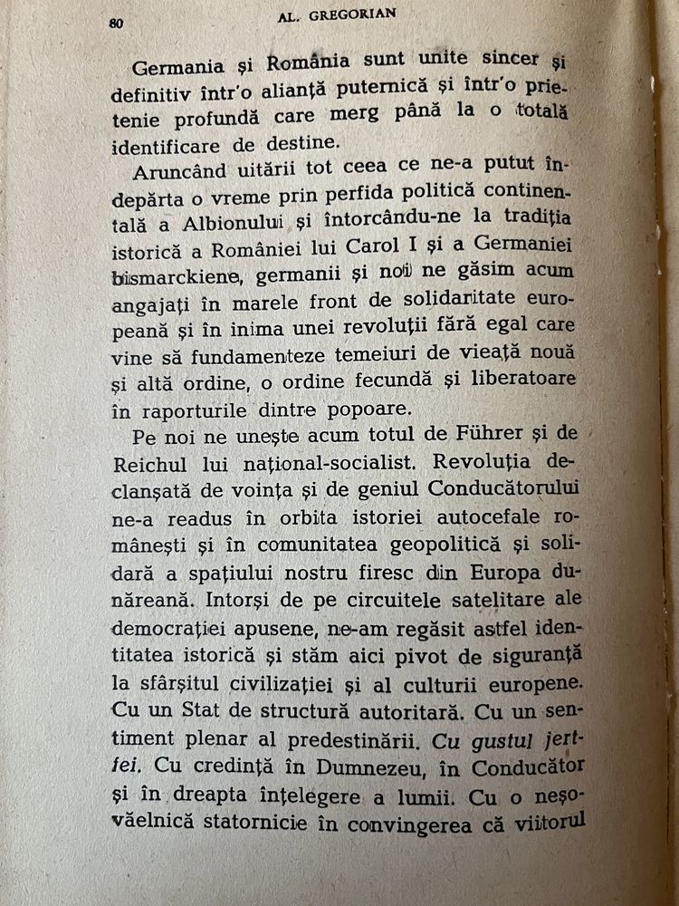 Țara Demiurgului ( Ion Antonescu ) , Al. Gregorian , 1942, Carte Veche