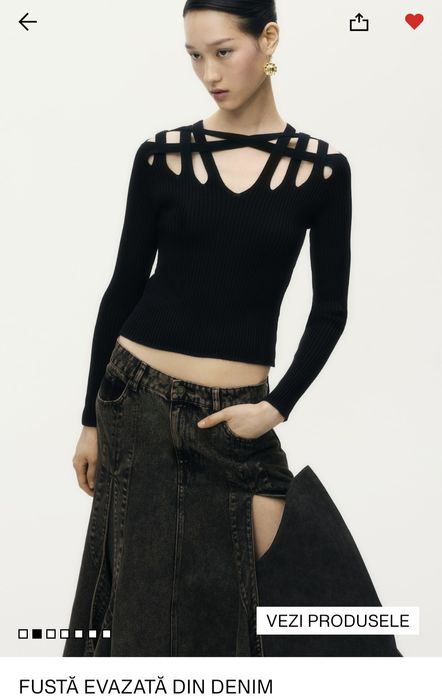 Fusta denim colecția Glenn Martens×H&M