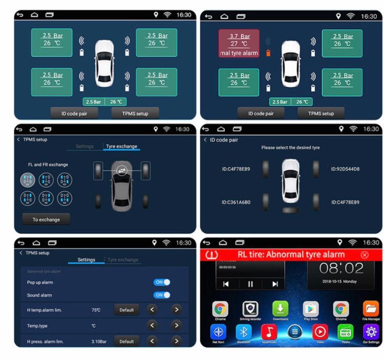 TPMS Android Андроид Датчици Мониторинг Наблюдение на Гумите Капачки