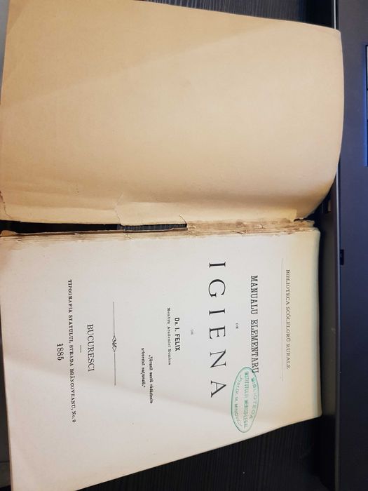 Manual Elementar de Igiena dr. Iacob Felix 1885