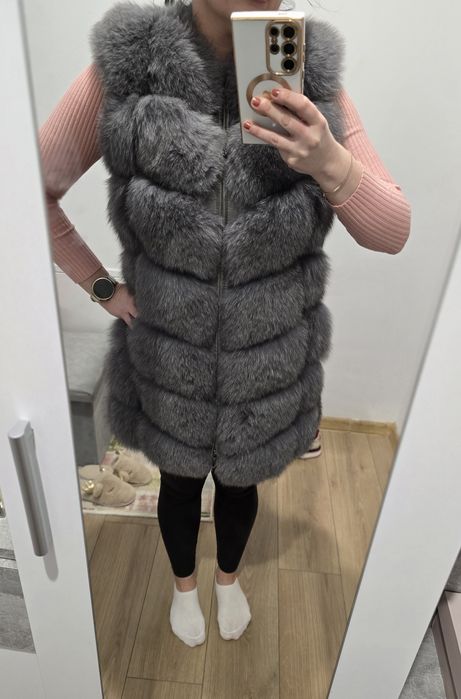 Vesta din BLANA NATURALA vulpe mărime M 38-40