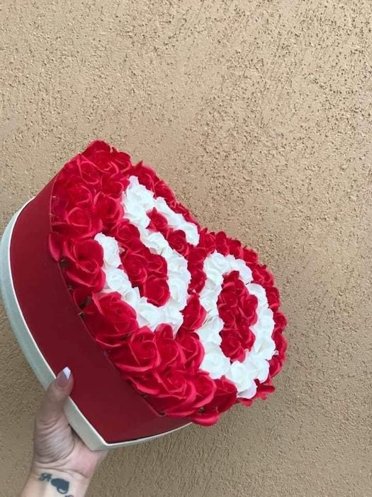 Inima cu varsta din flori de sapun