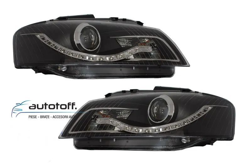 Faruri DAYLIGHT Audi A3 8P (03-08) Fundal Negru