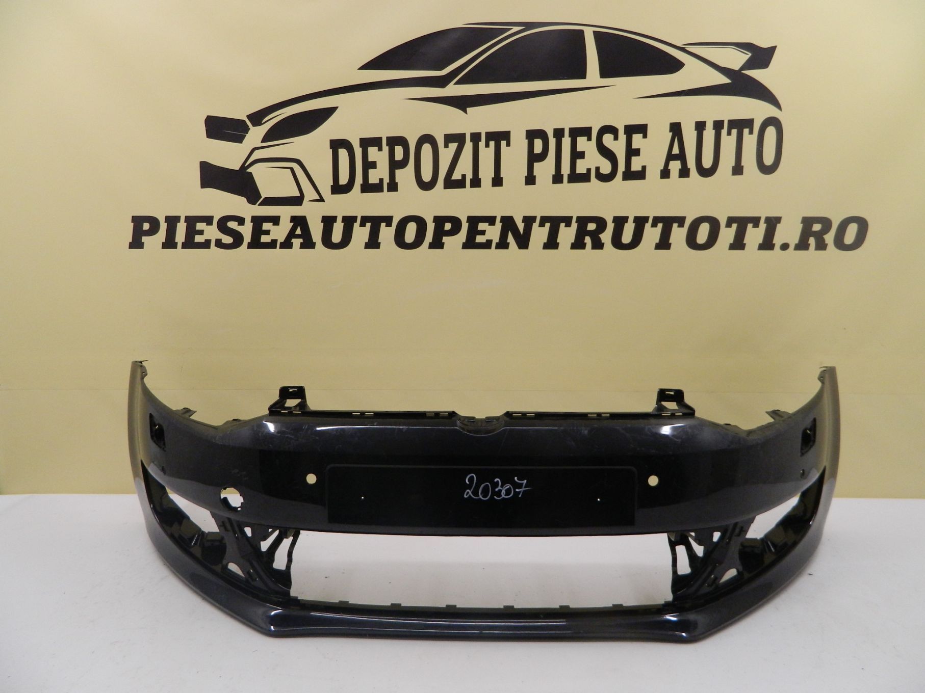 Bara fata VW Polo 6R, 2009, 2010, 2011, 2012, 2013, 6R0807221, cu gauri pentru senzori parcare (4) si spalatori faruri,