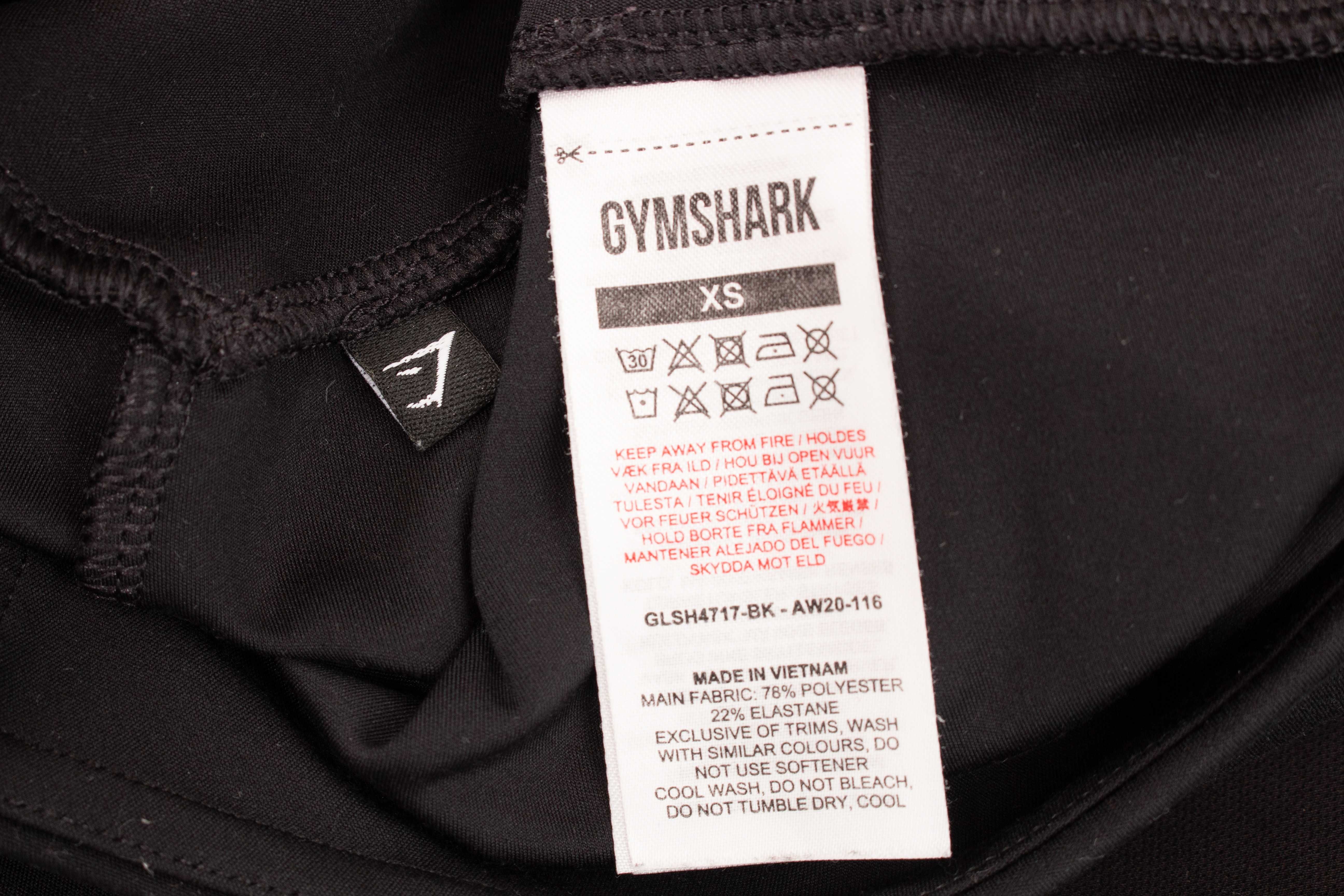 Gymshark оригинален дамски къс клин черен висока талия XS
