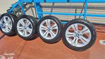 Jante originale BMW 17" + cauciucuri noi + senzori presiune