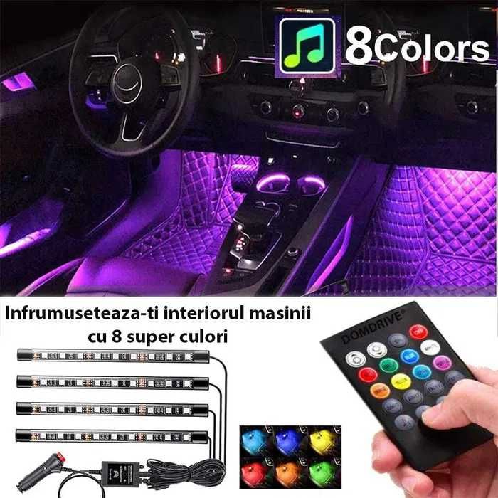 Lumini ambientale auto, benzi led, picioare, bord, usi, ornamente auto