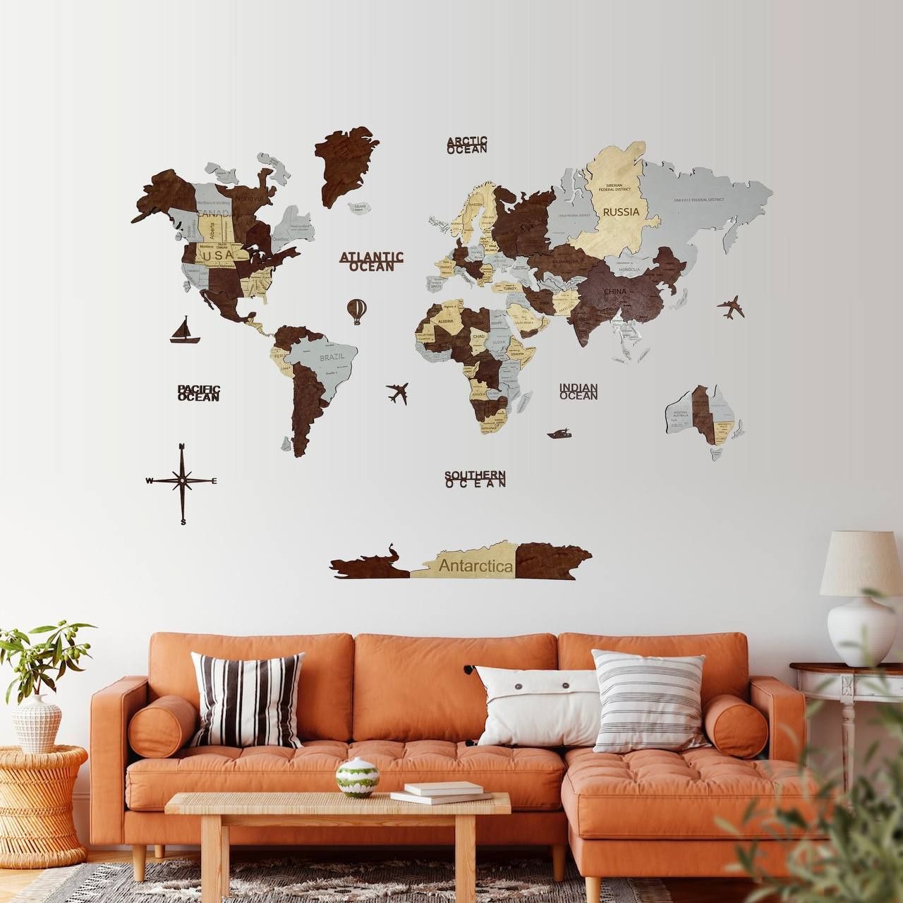 Интерьерная карта мира