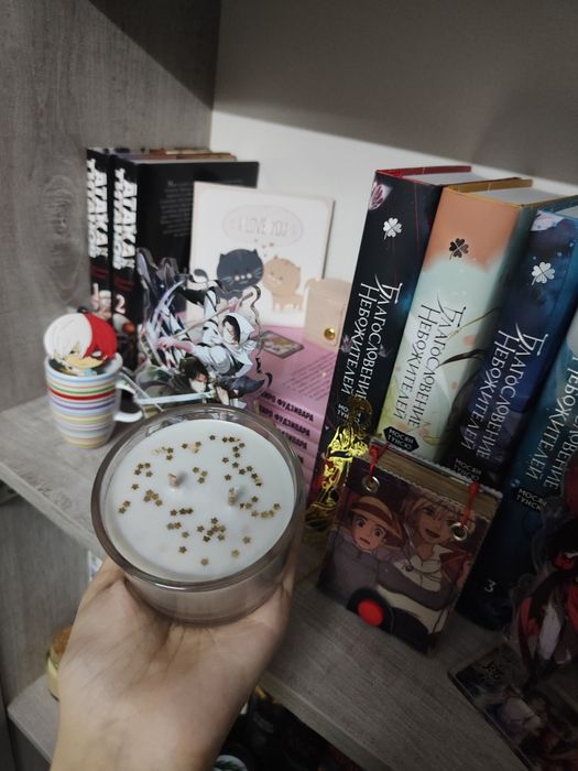 Глитерные свечи 100-140мл из соевого воска