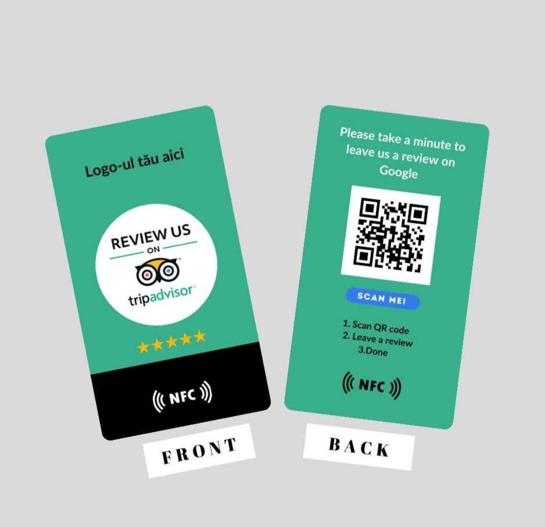 Carduri NFC personalizate pentru Revievuri Google, Instagram