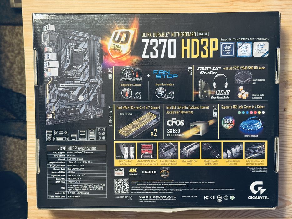 Placa Gigabyte Z370-HD3P Socket LGA 1151