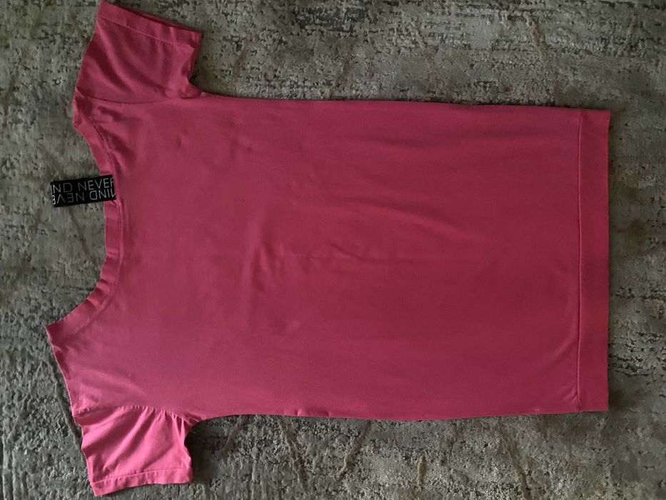 Rochie de vara roz, umar gol cu bareta, S/M, nou