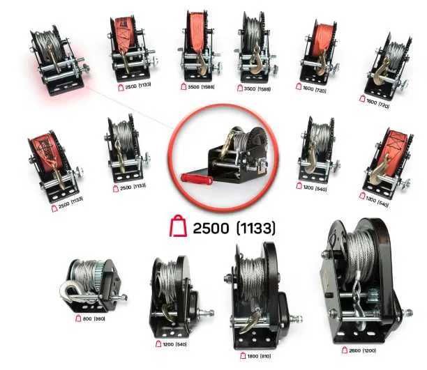 Troliu manual sintetic Dragon Winch 1600lbs( 725 kg)