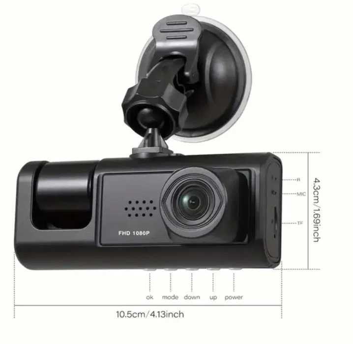 Видеорегистратор DVR тройна камера за автомобил Full HD 1080P- №3838