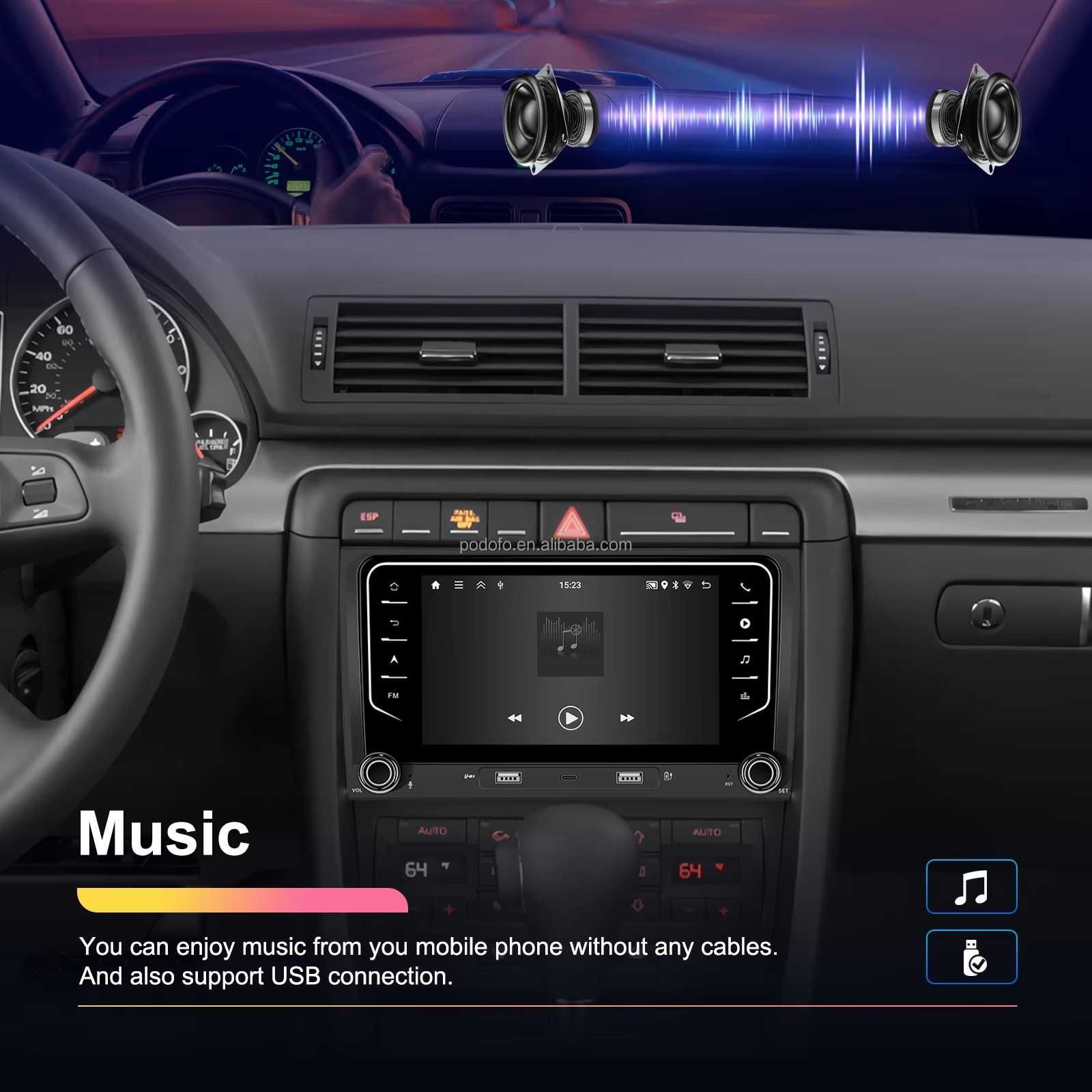Мултимедия за Audi A4 B6 B7 RS4 навигация Android плеър 2DIN A4 Ауди