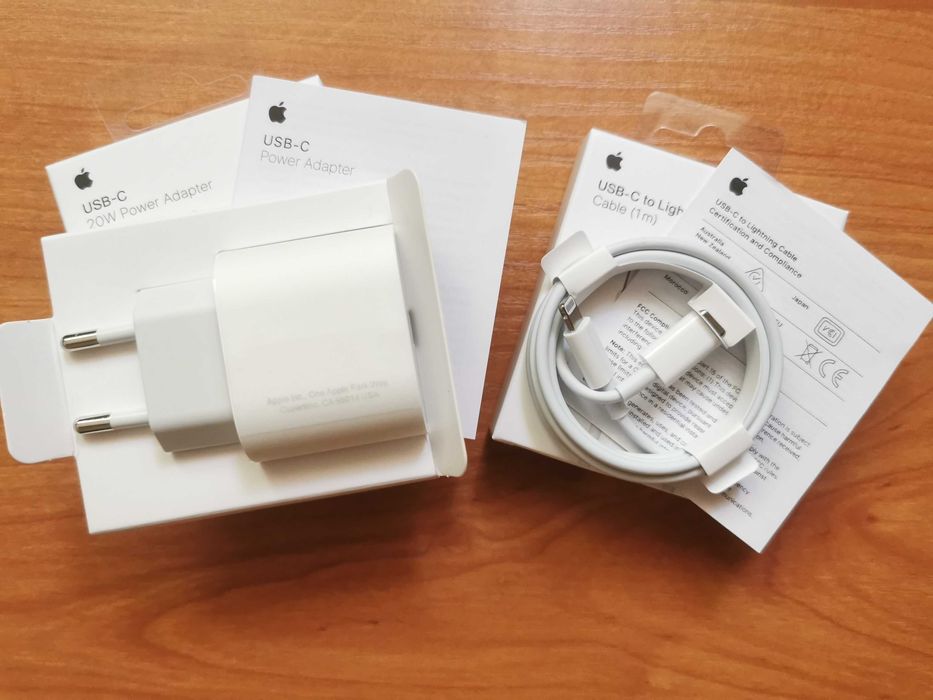 Set incarcator original Apple 20W Iphone priza+cablu , toate modelele