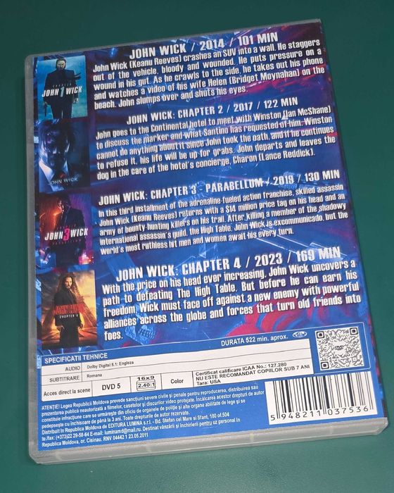 John Wick - Colectie 4 DVD subtitrate romana