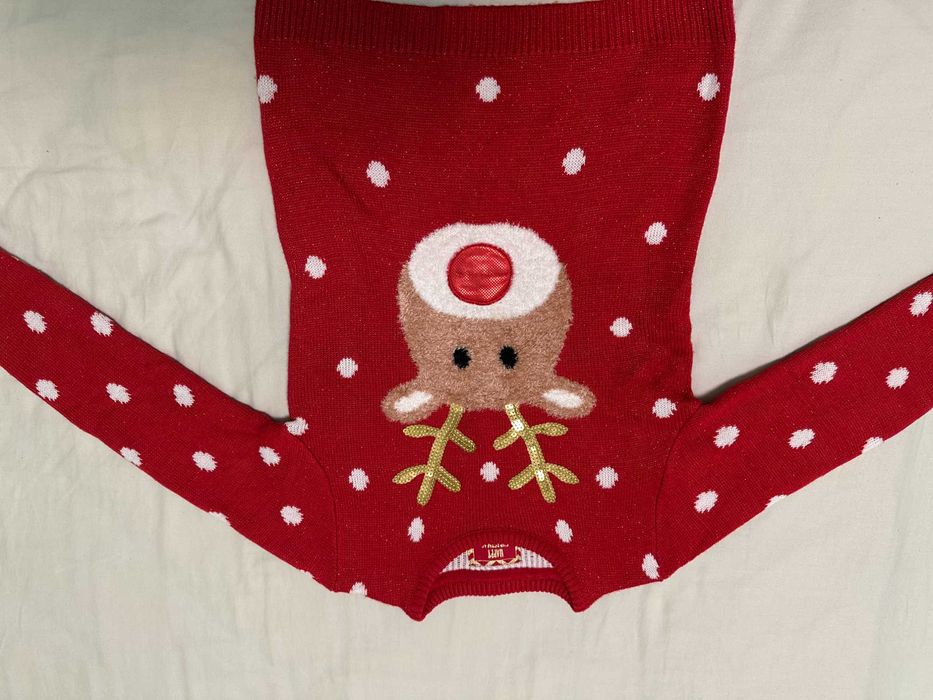 Страхотен коледен пуловер за момиченце