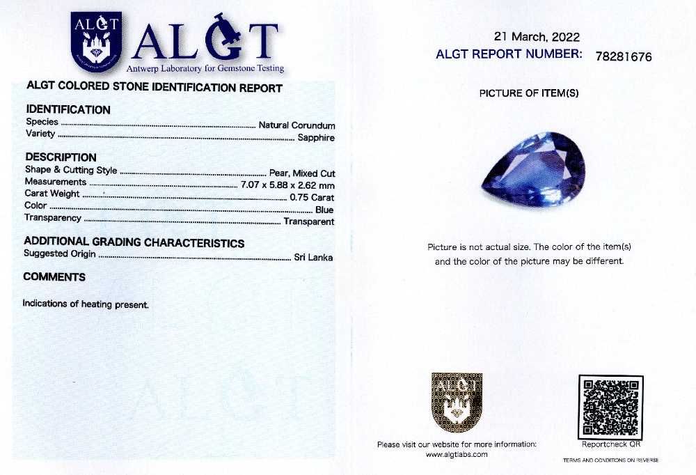 Safire pear 0,64-2,88 ct. cod 8633,8997,9005,9497..9503,9515,9516