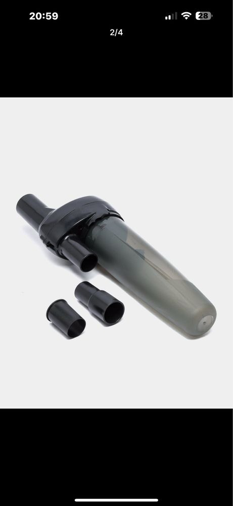 Siklon filtri kolba, ikkita adapter bilan, changyutgichlar uchun
