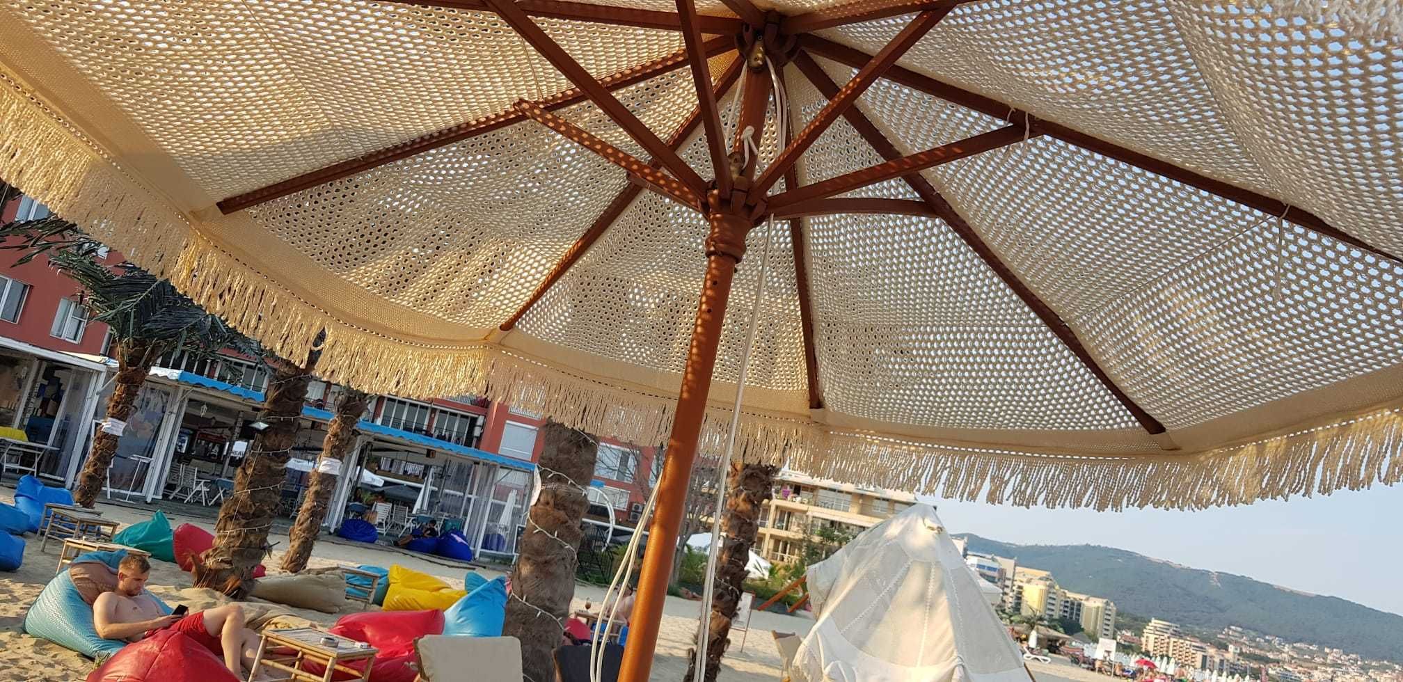 Макраме чадър за градина , плаж , ресторант или бийч бар