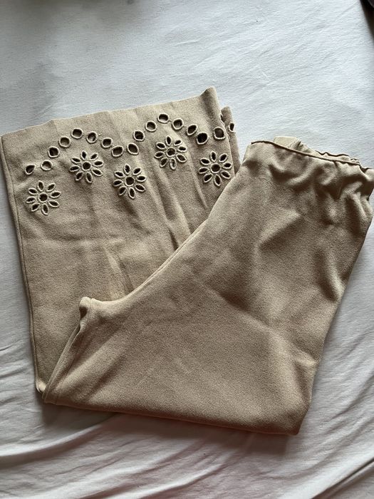 Pantaloni cullotes bej