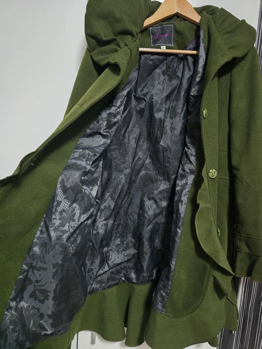 Кашмирено палто зелено