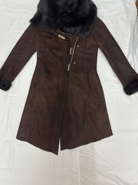 турецкая Дубленка женская из натуральной овчины с капюшоном,