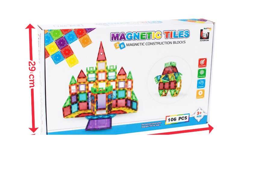 Set Inteligent de Constructie Magnetic cu 106 Piese