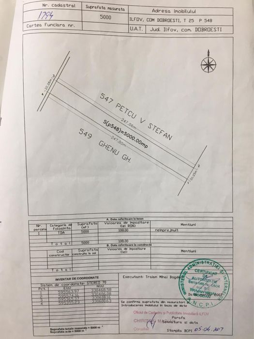 Teren Dobroesti 5000mp cu 20m deschidere