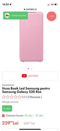 Husa Book Led Samsung pentru Samsung Galaxy S20 Roz