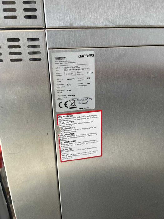 Cuptor Patiserie/Brutărie Wiesheu Dibas 64 L+ 64 S, Suport Tăvi, Hotă