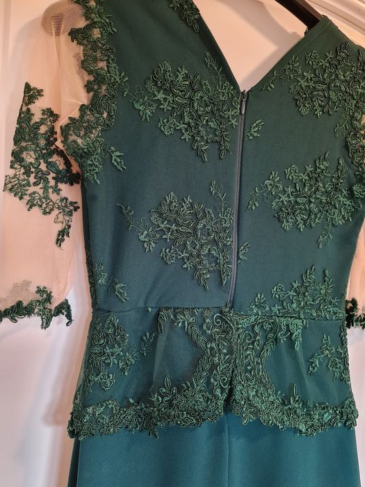 Rochie verde cu dantela