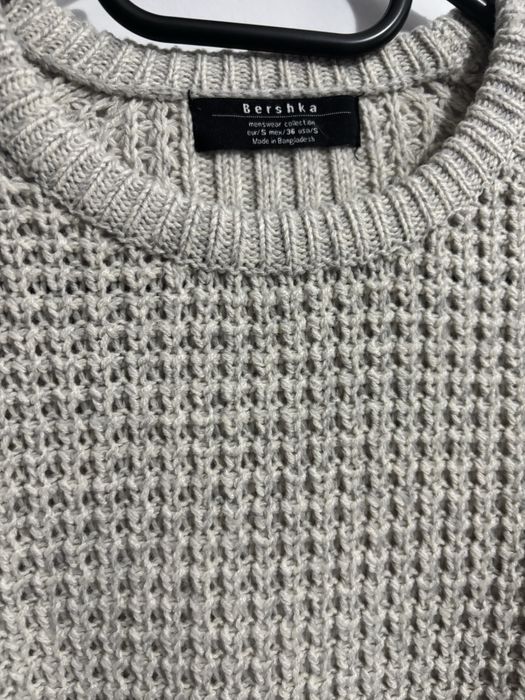 Pulover comfort fit, bej, din acril, Bershka