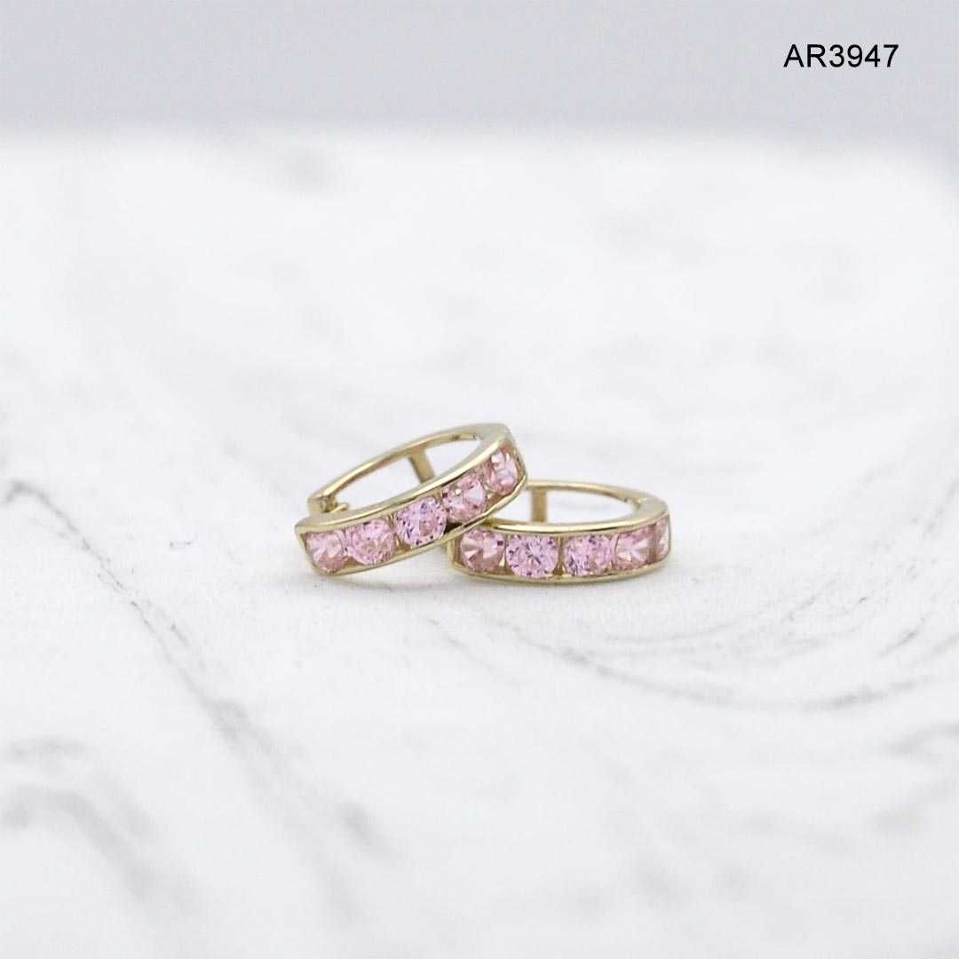 Cercei Aur 14K Baby, cu cristale de zirconiu, roz ARJEWELS [AR3947]