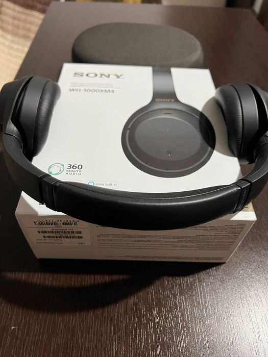 Casti Over the Ear Sony WH-1000XM4B, Wireless, BT, NC, Microfon, Negru