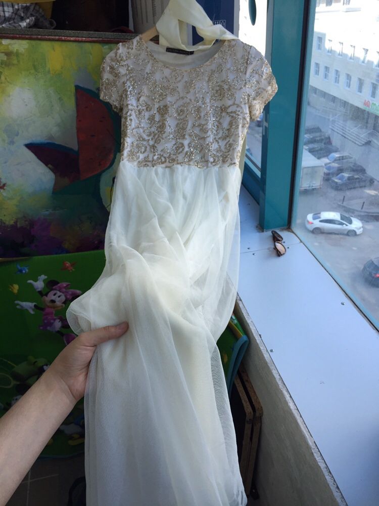 Белое Платье в пол. 10000 размер s-m