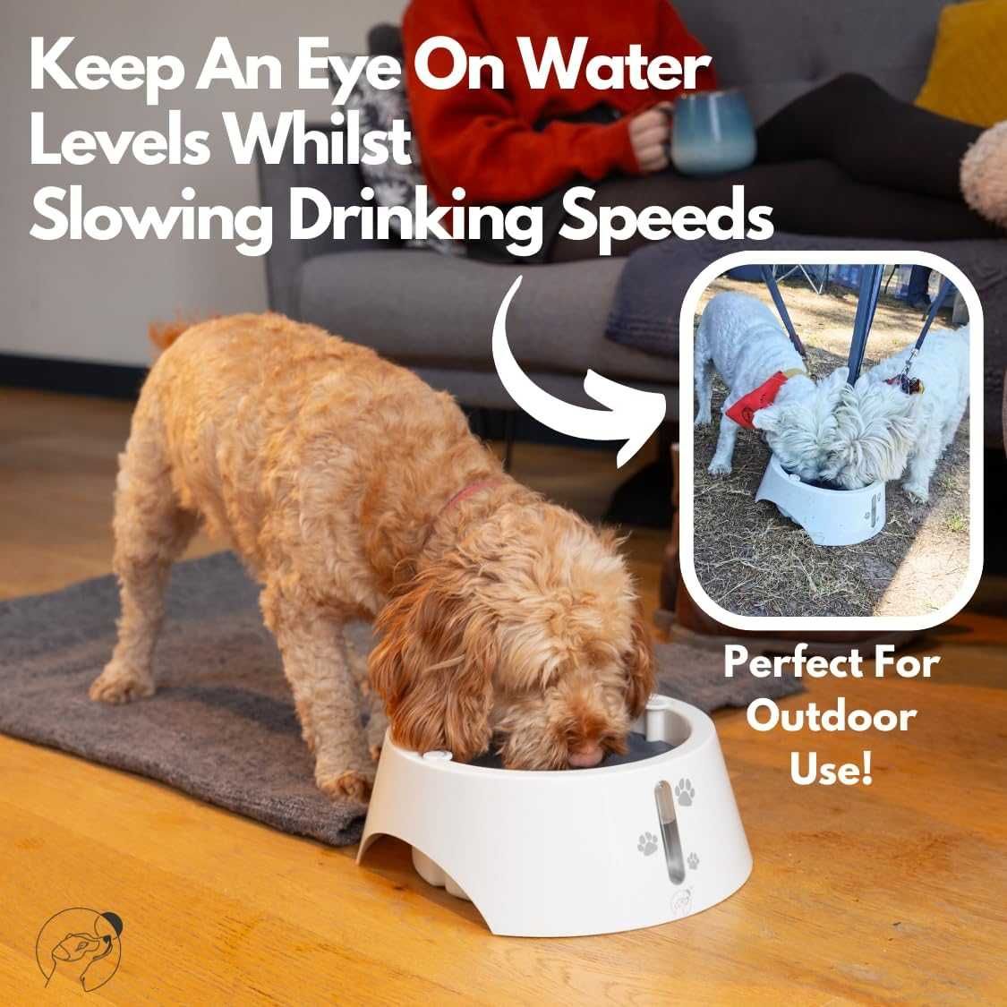 BARKING&MAD безразливна купа за вода за кучета 2,1 литра,неплъзгаща се